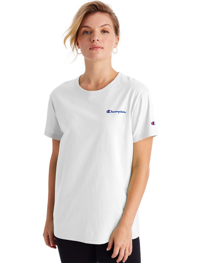 Camiseta Champion Mujer - Boyfriend Script Logo ( Blancas ) 1342690-AD